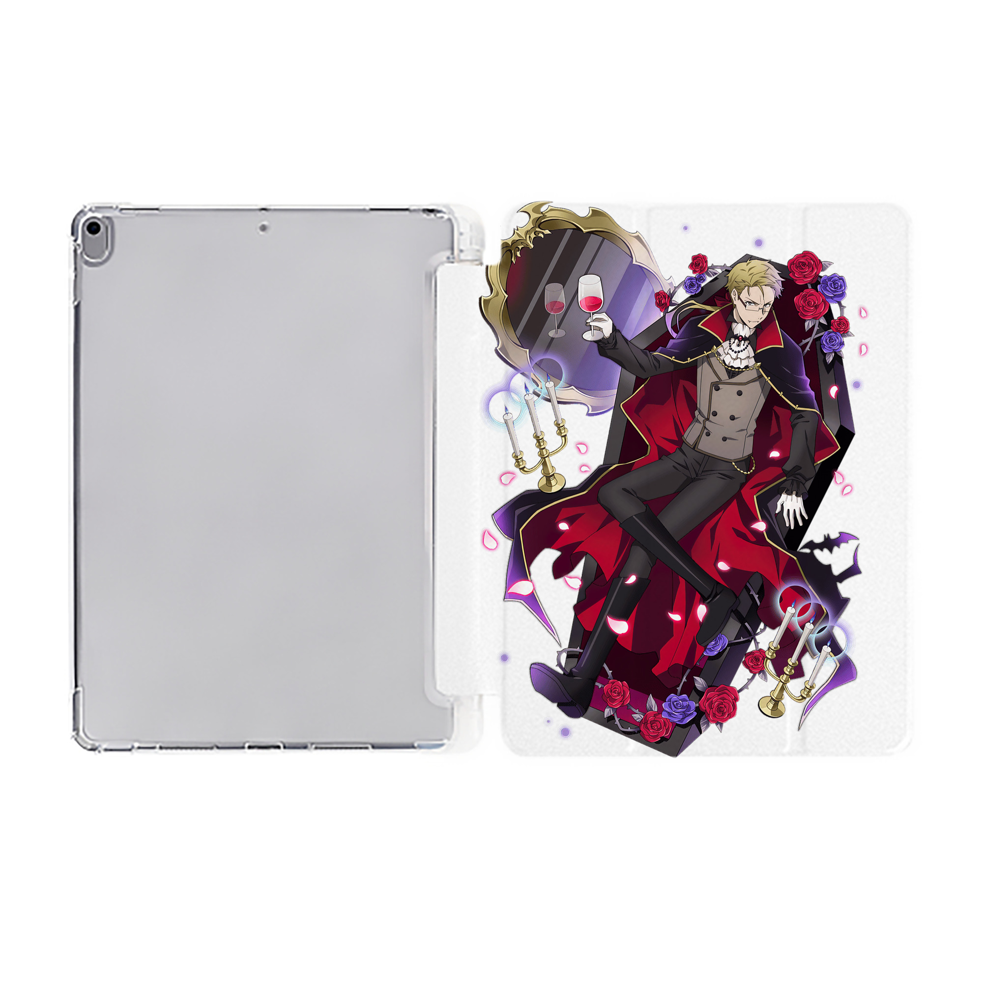 （画像用） 文豪ストレイドッグス Bungo Stray Dogs IPad ケース ペン収納付き 三つ折りスタンド PUレザー×シリコン 対応機種9.5/10.5/10.9インチ